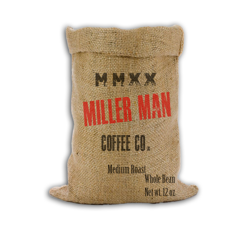 Miller Man Coffee Medium Roast Whole Bean 12oz bag